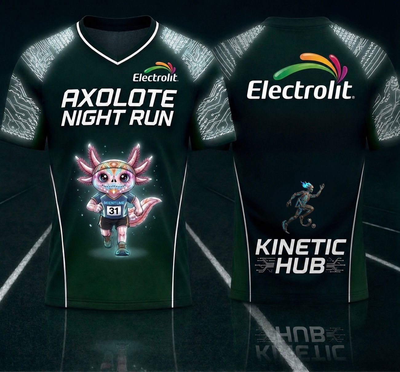 Playeras oficiales Axolote Night Run