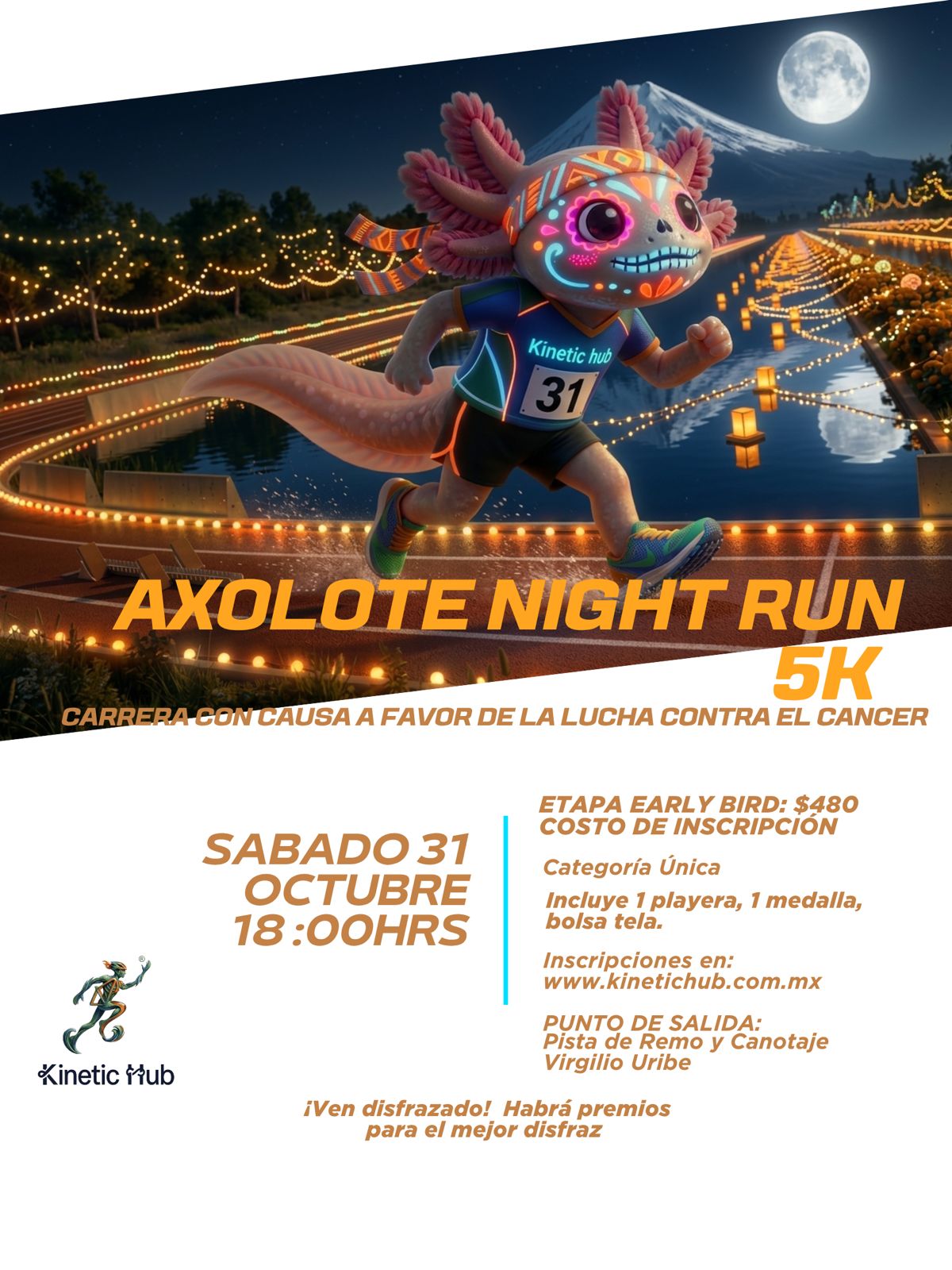 Flyer oficial Axolote Night Run 2026